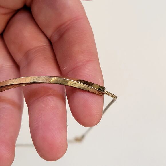 Minimalist Gold Bar Pendant Necklace Vintage Hammered Arc Collar Chain Jewelry - Picture 8 of 10